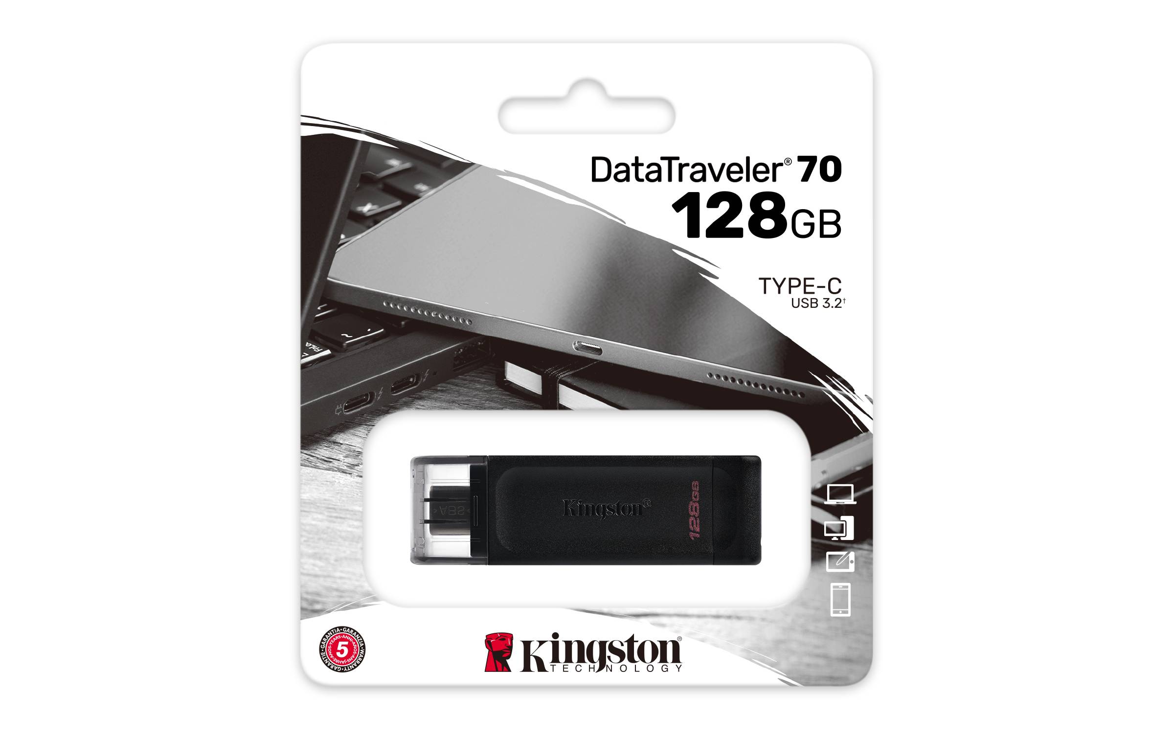 Rca Informatique - image du produit : 128GB USB 3.2 DATATRAVELER 70 USB TYPE-C