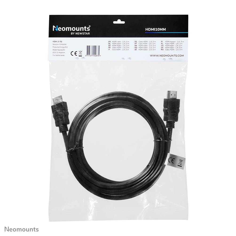 Rca Informatique - image du produit : NEWSTAR HDMI 1.3 CABLE HIGH SPEED HDMI 19 PINS M/M 3M