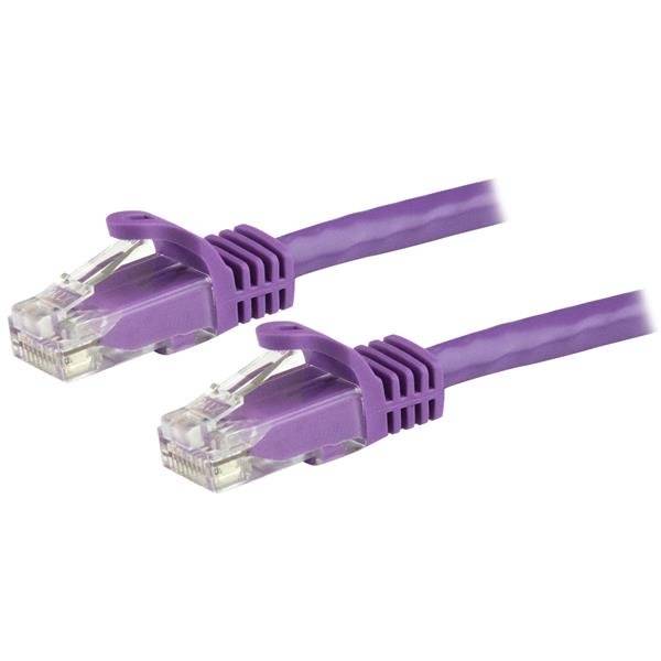 Rca Informatique - image du produit : CABLE RESEAU CAT6 GIGABIT UTP SANS CROCHET DE 15M - VIOLET