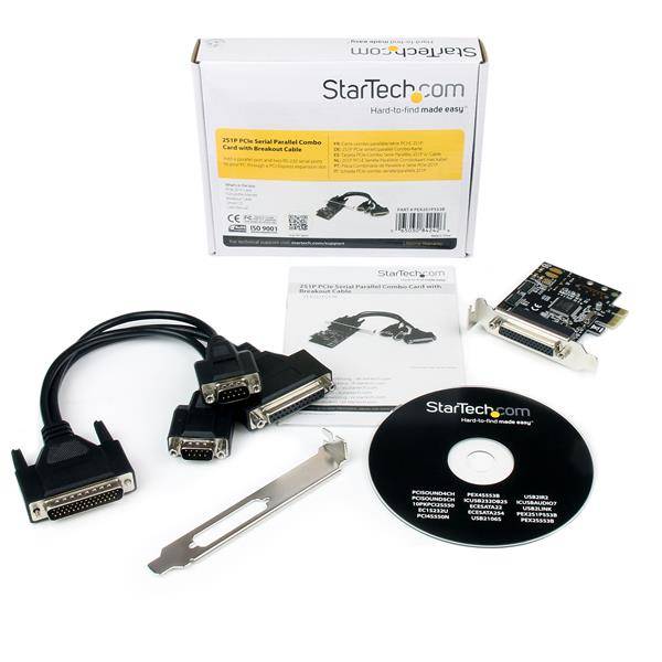 Rca Informatique - image du produit : 2S1P PCI EXPRESS SERIAL PARALLE COMBO CARD WITH BREAKOUT CABLE