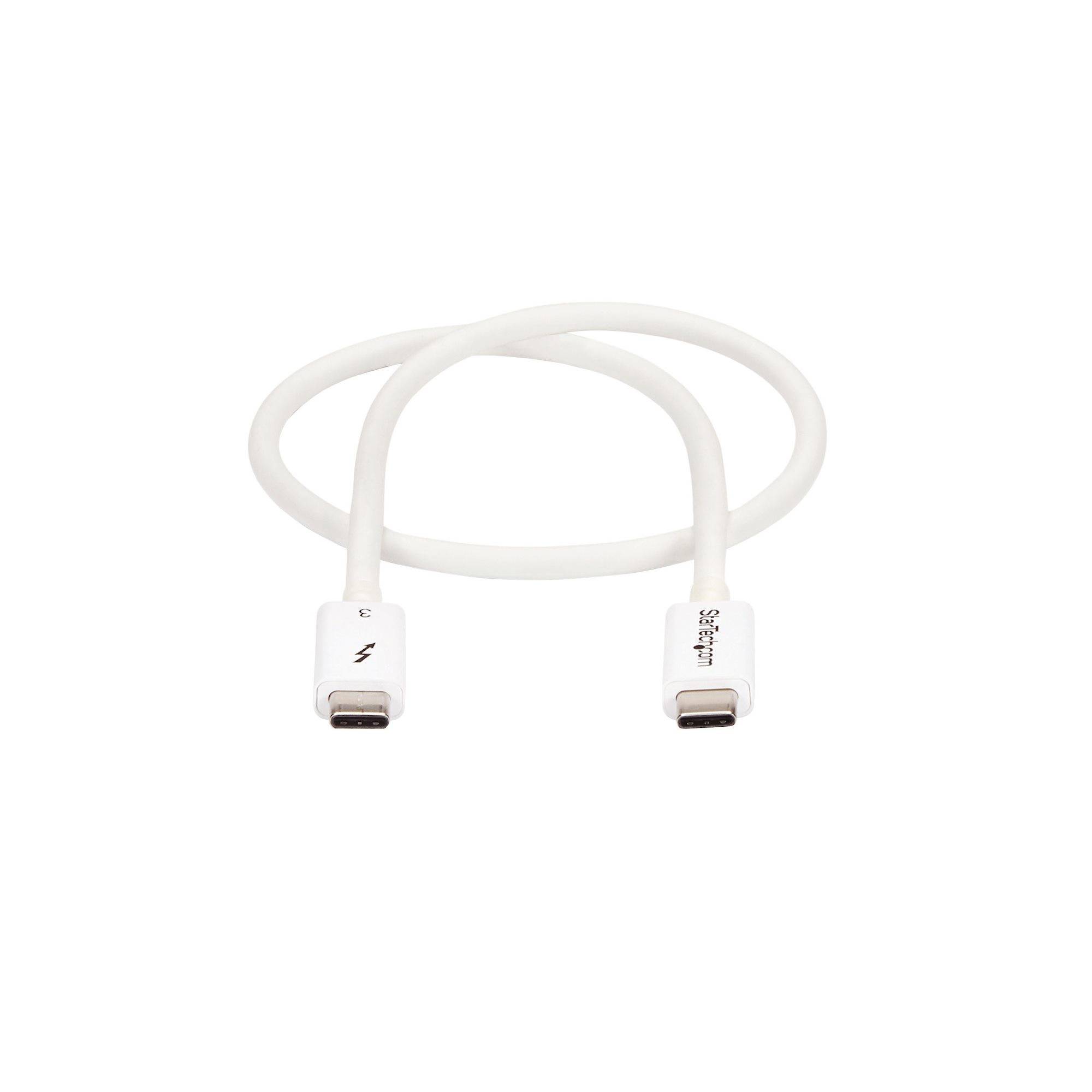 Rca Informatique - image du produit : 0.5M THUNDERBOLT 3 USB C CABLE 40GBPS - WHITE