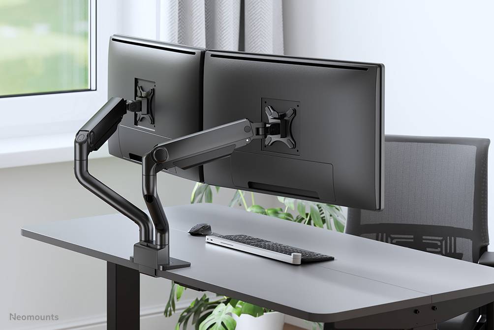 Rca Informatique - image du produit : NEOMOUNTS SELECT DESK MOUNT DOUBLE DISPLAY (TOPFIX CLAMP/GRO