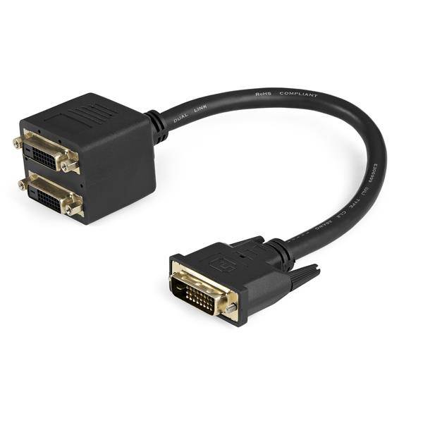 Rca Informatique - image du produit : DIGITAL VIDEO SPLITTER CABLE 1 FT DVI-D TO 2X DVI-D M/F