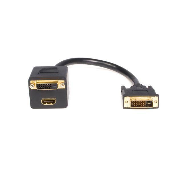 Rca Informatique - Image du produit : 30 CM DVI-D TO DVI-D  HDMI SPLITTER CABLE - M/F