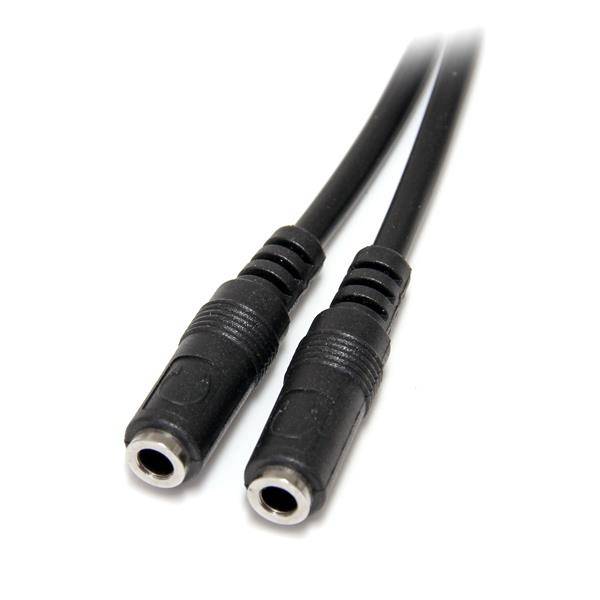 Rca Informatique - image du produit : CABLE REPARTITEUR STEREO SLIM MALE VERS 2FEMELLES - 35MM