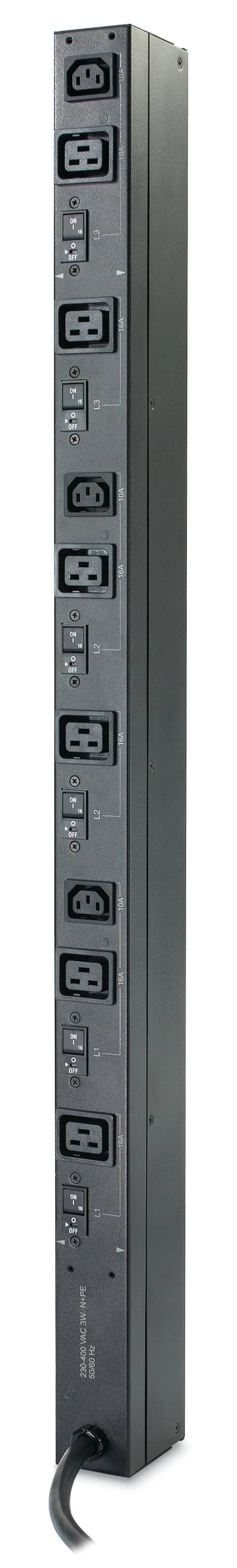 Rca Informatique - image du produit : RACK PDU BASIC ZERO U 22KW 400V (6) C19 3) C13