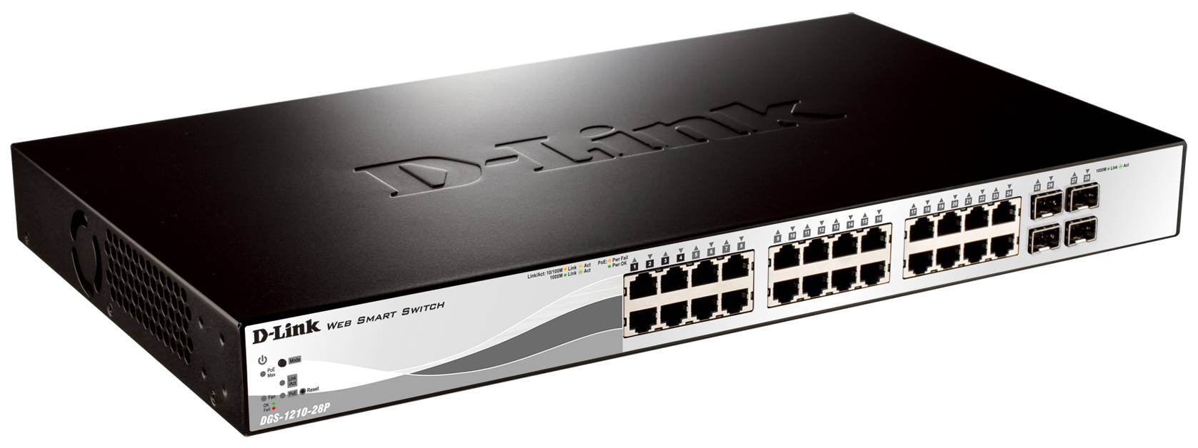 Rca Informatique - image du produit : SMART+ L2+ 24 PORTS GIGABIT POE 4 PORTS COMBO GBE/SFP