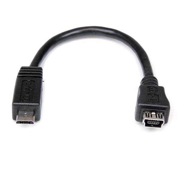 Rca Informatique - image du produit : CABLE ADAPTATEUR MICRO USB VERS MINI USB - M/F - 15CM