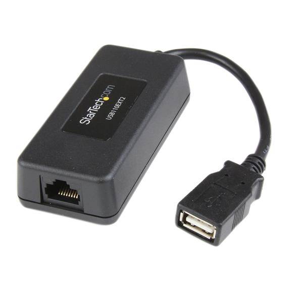 Rca Informatique - image du produit : EXTENDEUR ETHERNET 1PORT USB SUR CAT5/CAT6- JUSQUA 40M