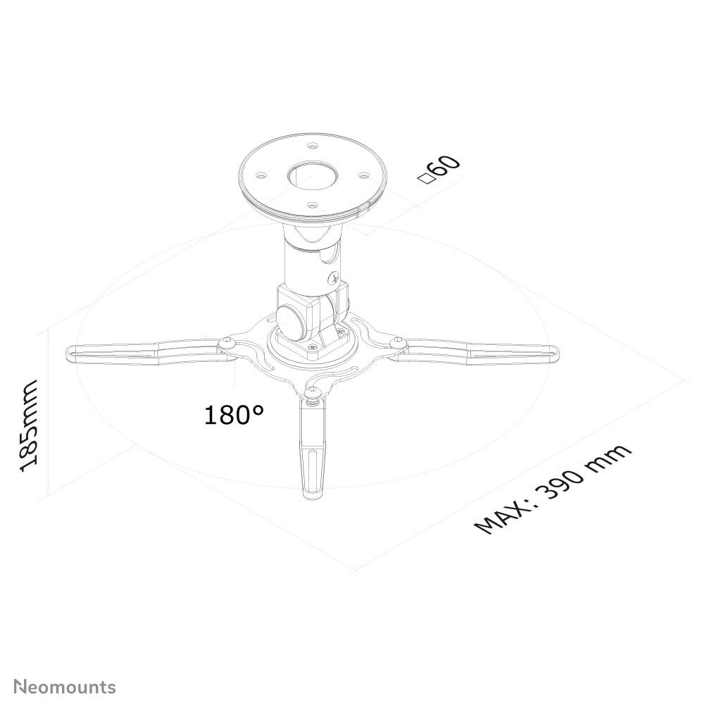 Rca Informatique - image du produit : SUPPORT PLAFOND VIDEOPRO UNIV MAX 10KG