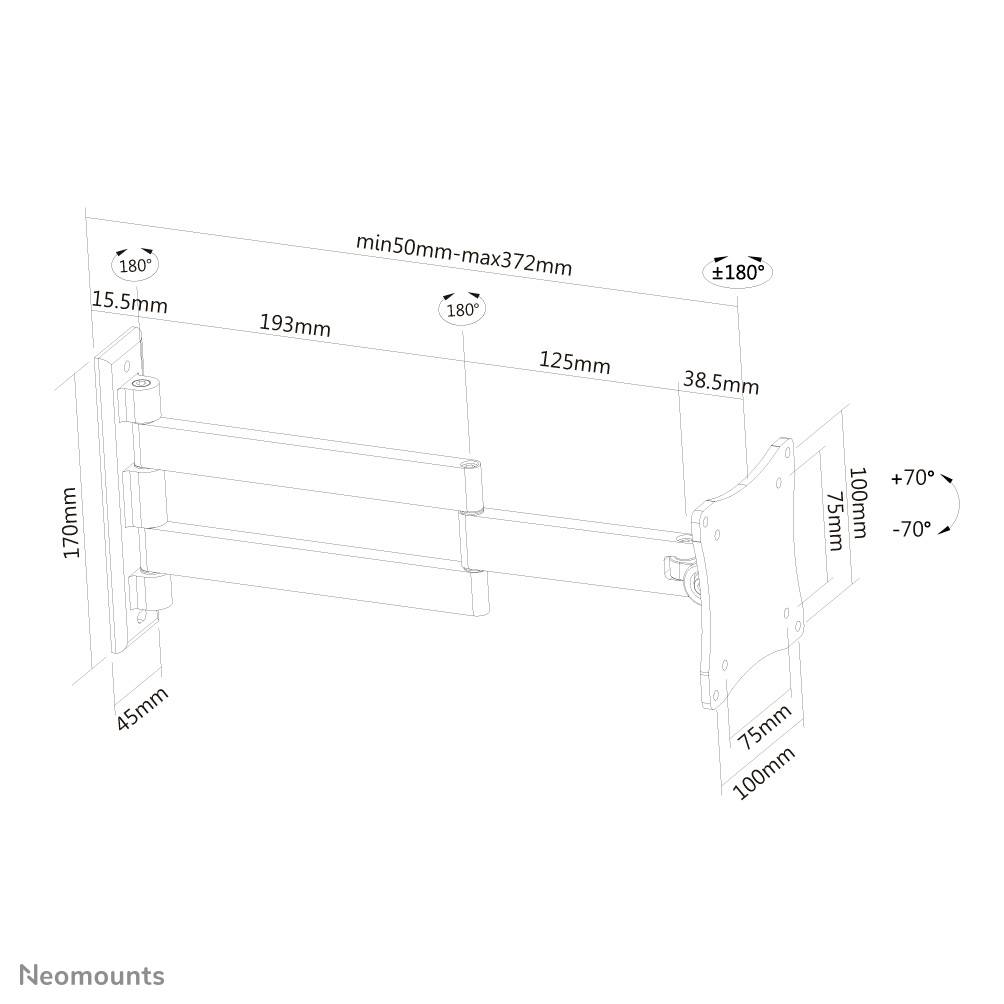 Rca Informatique - image du produit : SUP MURAL ECRAN PLAT MAX24IN 3 POINTS DE FLXION