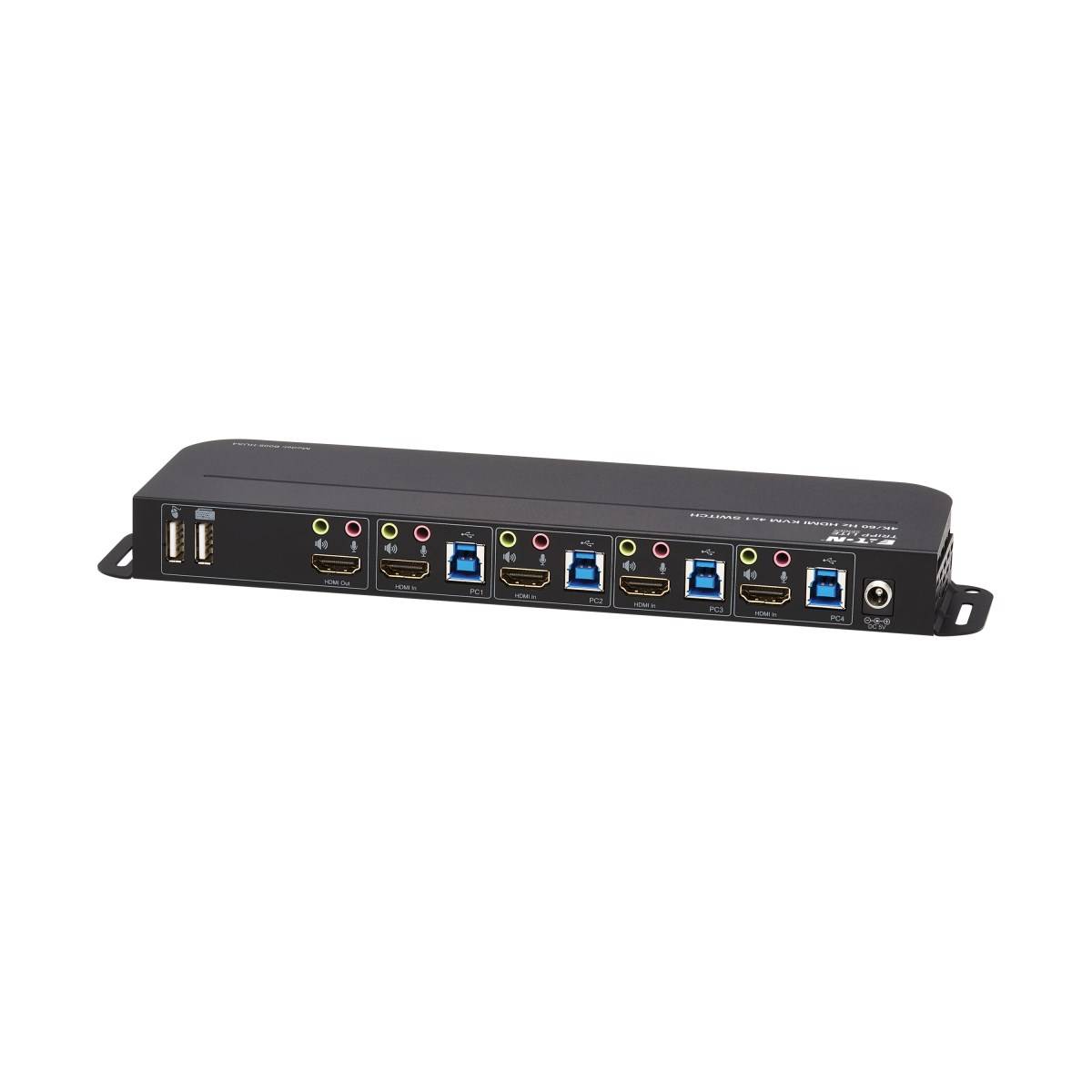 Rca Informatique - image du produit : 4PT HDMI/USB KVM SWITCH 4K 60HZ HDR HDCP 2.2 IR USB SHARING