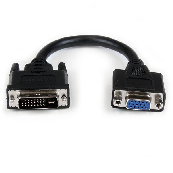 Rca Informatique - image du produit : CABLE ADAPTATEUR DVI VERS VGA DE 20 CM - MALE / FEMELLE