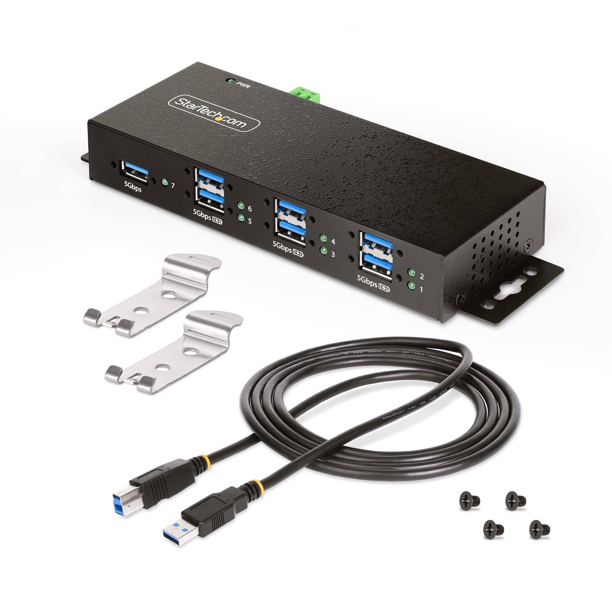 Rca Informatique - image du produit : 7-PORT MANAGED INDUSTRIAL USB HUB USB 3.0/3.1/3.2 G1 5GBPS