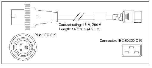 Rca Informatique - image du produit : POWER CORD 250VAC 16A INTL