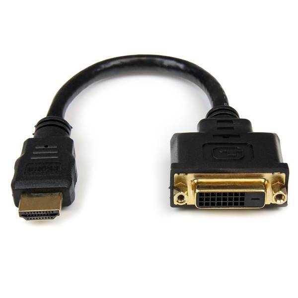 Rca Informatique - Image du produit : CABLE ADAPTATEUR VIDEO HDMI VERS DVI-D DE 20 CM - M/F