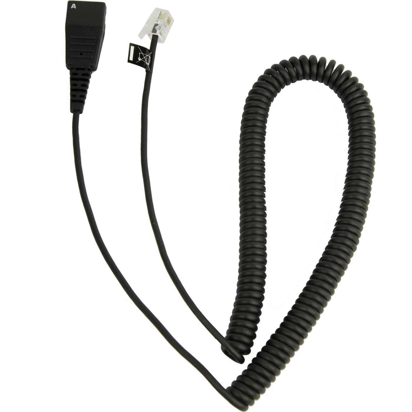 Rca Informatique - Image du produit : CABLE W/ QD TO RJ10 PLUG SPIRAL CALLMASTER V VI 0.5-2M/PLX A22