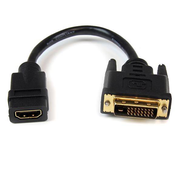 Rca Informatique - Image du produit : CABLE ADAPTATEUR VIDEO HDMI VERS DVI-D DE 20 CM - M/F