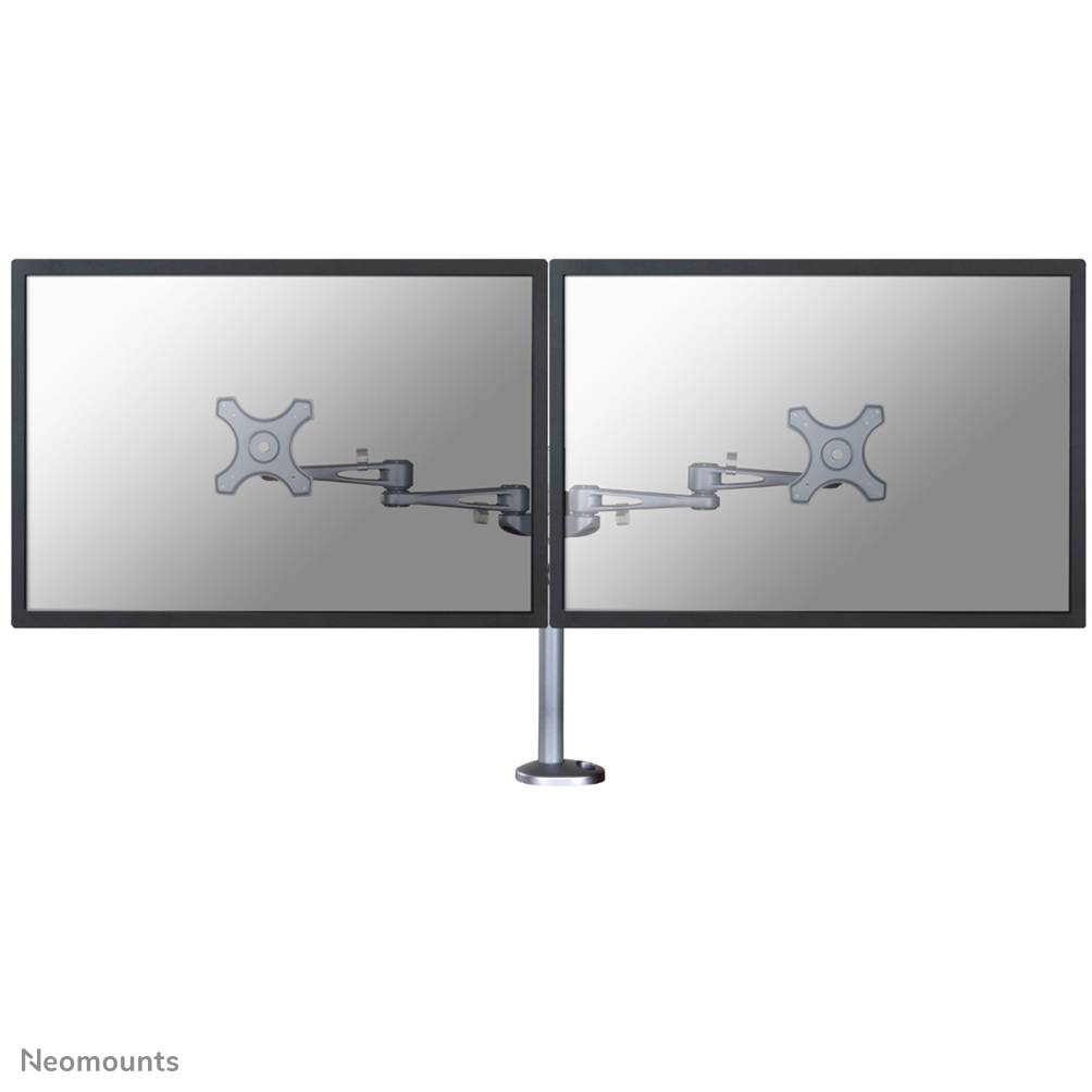 Rca Informatique - Image du produit : DESK MOUNT DUAL 10-27IN SILVER MAX 12KG.VESA75X75TO100X100MM