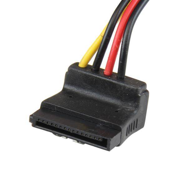 Rca Informatique - image du produit : CABLE ALIMENTATION Y 30CM LP4 VERS 2SATA COUDE DROIT VERR.