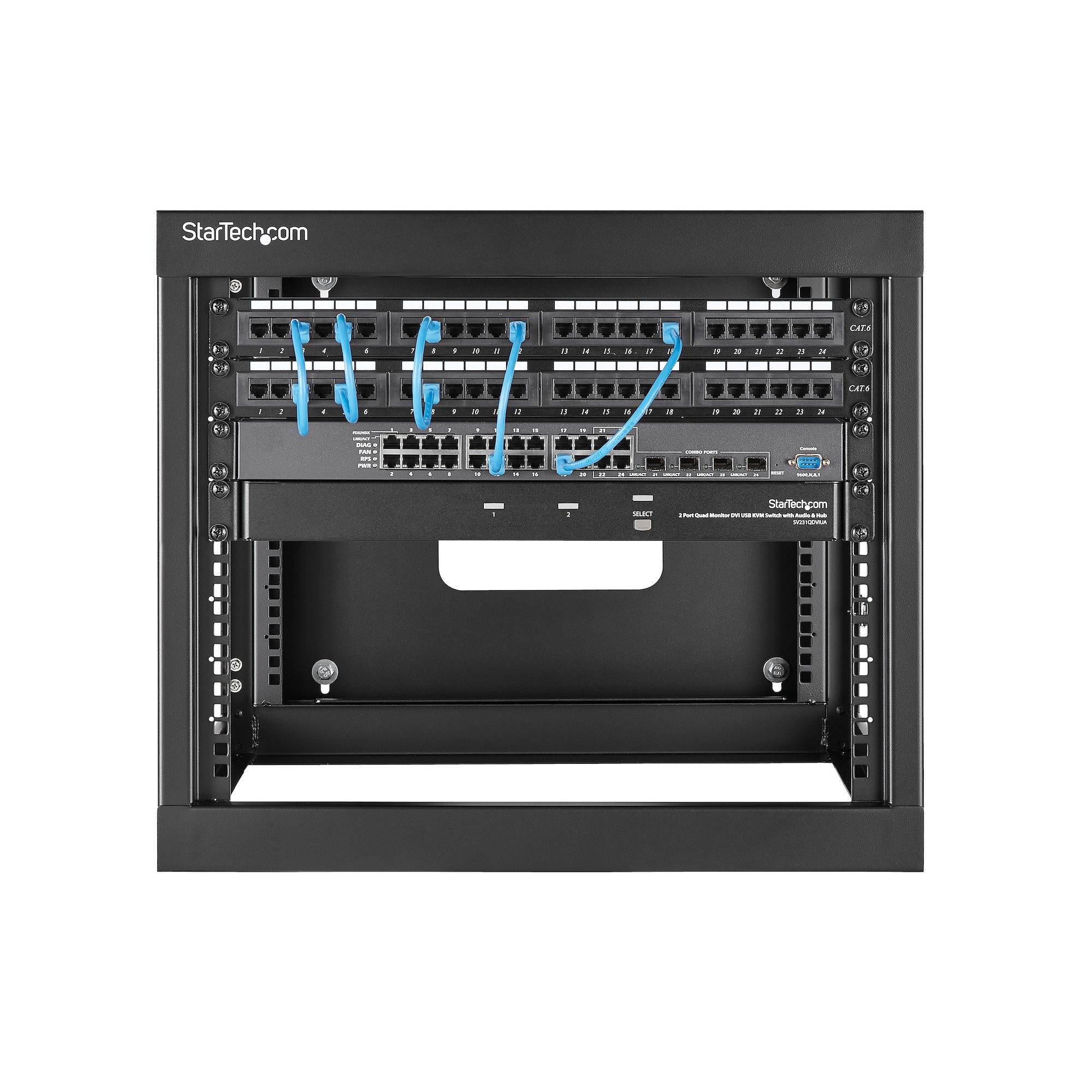 Rca Informatique - image du produit : 8U HINGED WALLMOUNT OPEN FRAME RACK CABINET - SERVER RACK