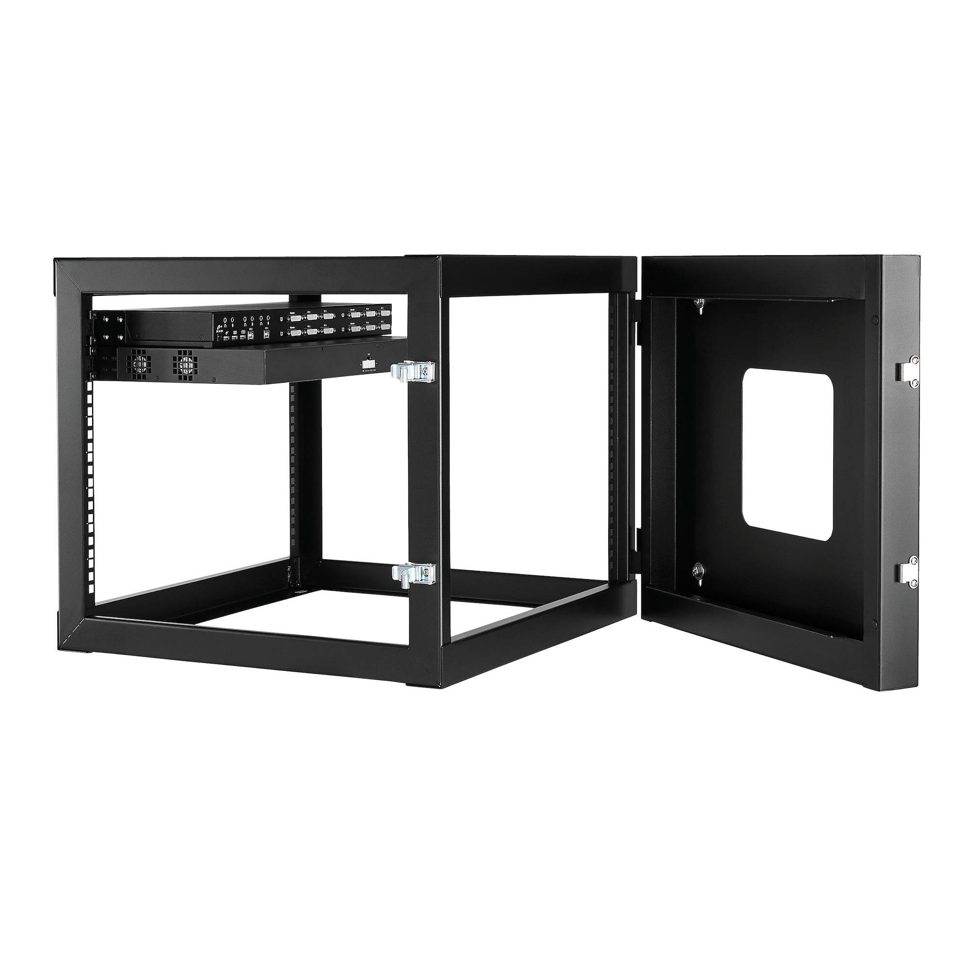 Rca Informatique - image du produit : 8U HINGED WALLMOUNT OPEN FRAME RACK CABINET - SERVER RACK