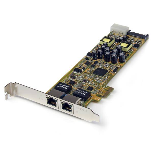 Rca Informatique - Image du produit : CARTE RESEAU PCI EXPRESS 2 GIGABIT ETHERNET RJ45 POE/PSE