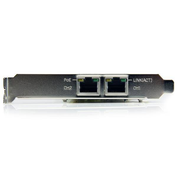 Rca Informatique - image du produit : CARTE RESEAU PCI EXPRESS 2 GIGABIT ETHERNET RJ45 POE/PSE