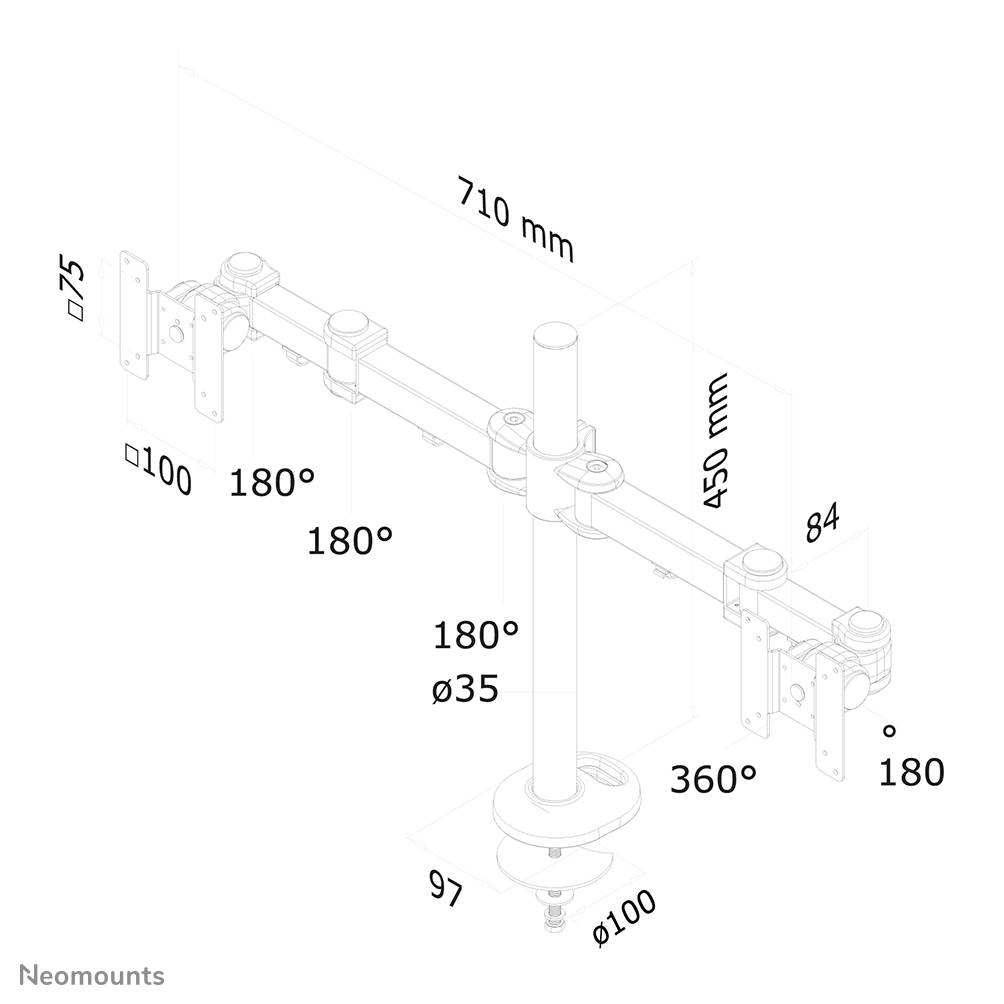 Rca Informatique - image du produit : DESK MOUNT DUAL 10-27IN BLACK .