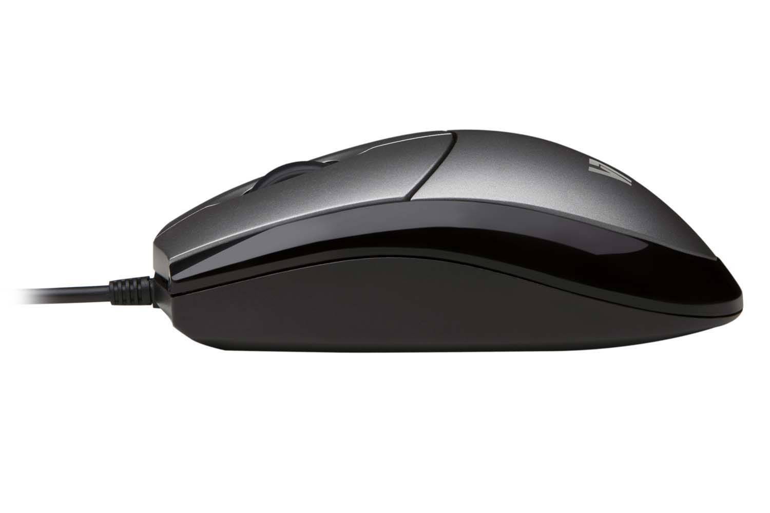 Rca Informatique - image du produit : SOURIS OPTIQUE FILAIRE USB RETAIL NOIR/GRIS IN