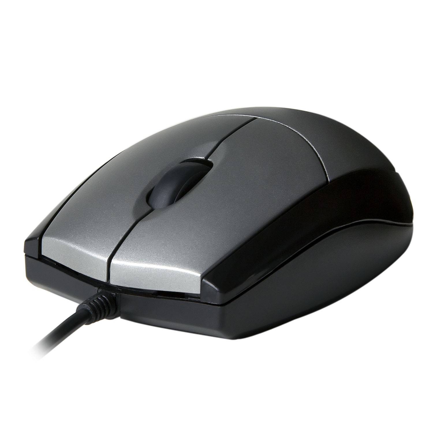 Rca Informatique - image du produit : SOURIS OPTIQUE FILAIRE USB RETAIL NOIR/GRIS IN