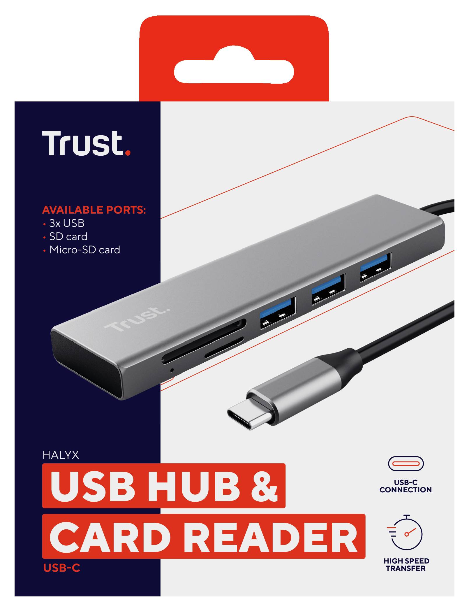 Rca Informatique - image du produit : HALYX FAST USB-C HUB CARD READER BQ 40