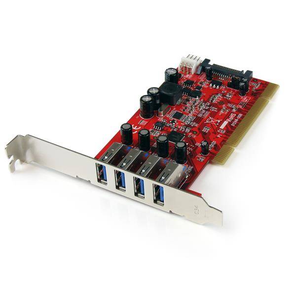 Rca Informatique - Image du produit : QUAD PORT PCI SUPERSPEED USB 3 CONTROLLER CARD WITH SATA POWER