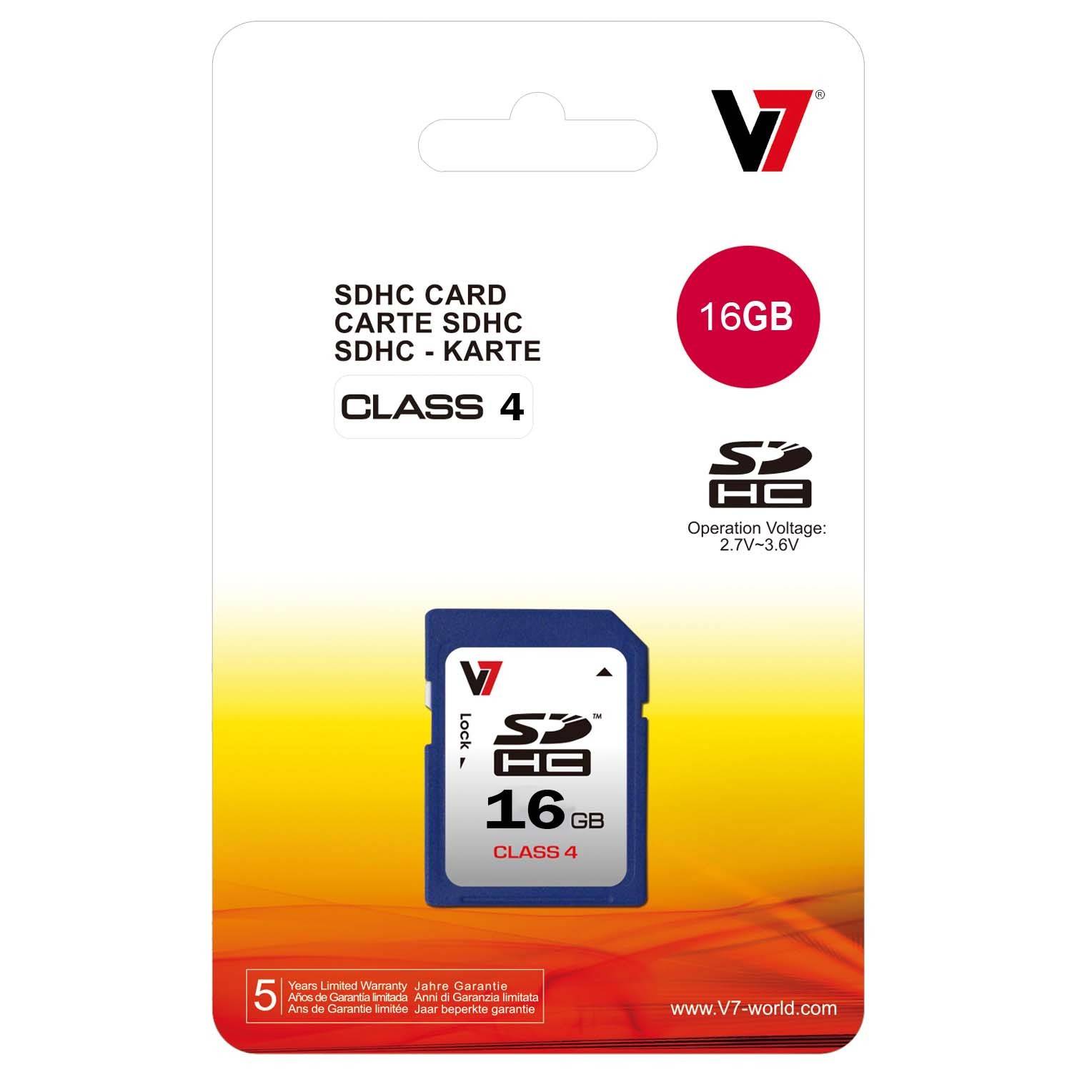 Rca Informatique - image du produit : SD CARD 16GB SDHC CL4 MEM RETAIL