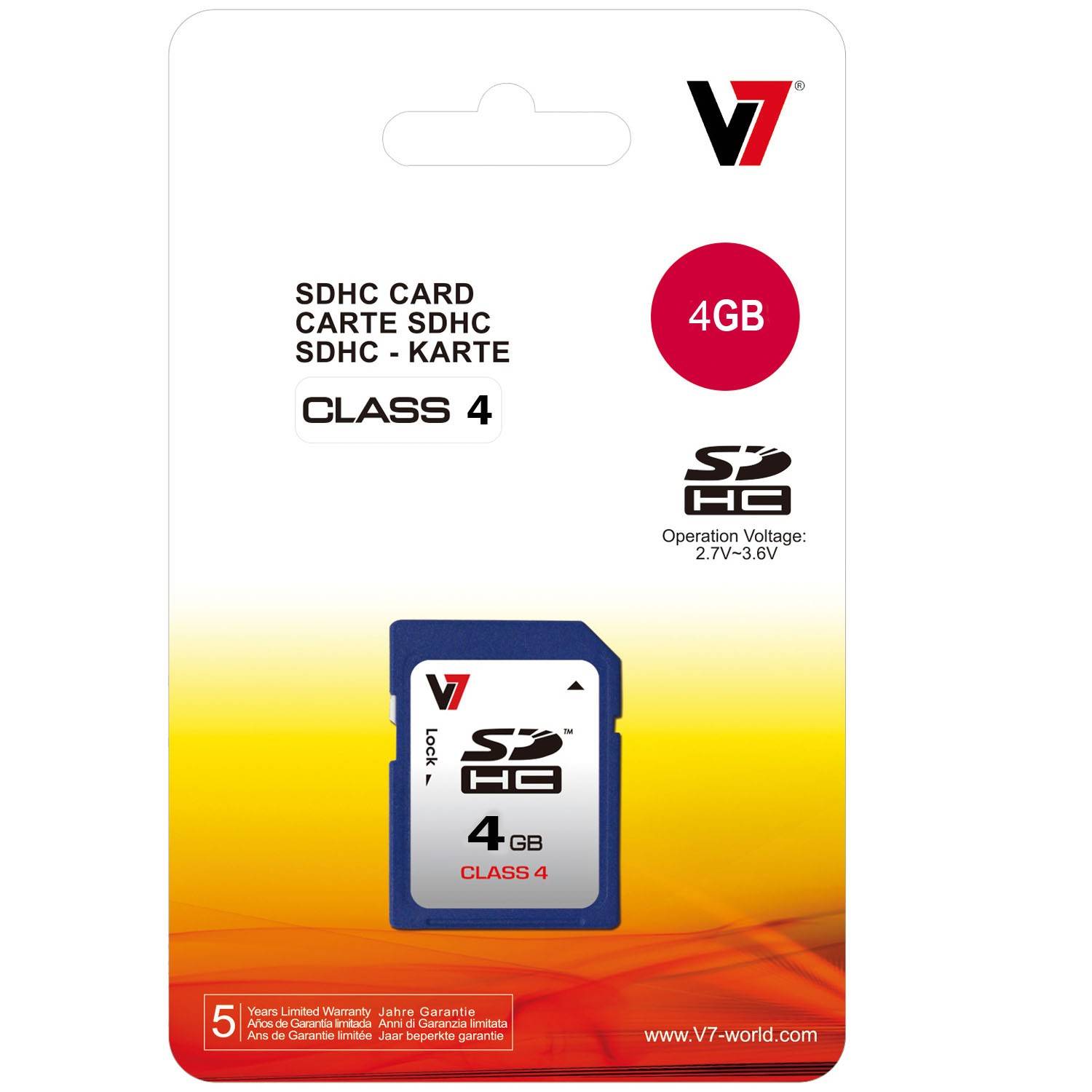 Rca Informatique - image du produit : CARTE SD 4GB SDHC CL RETAIL SDHC