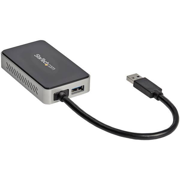 Rca Informatique - image du produit : USB 3 TO DVI EXTERNAL GRAPHICS ADAPTER WITH 1-PORT USB HUB