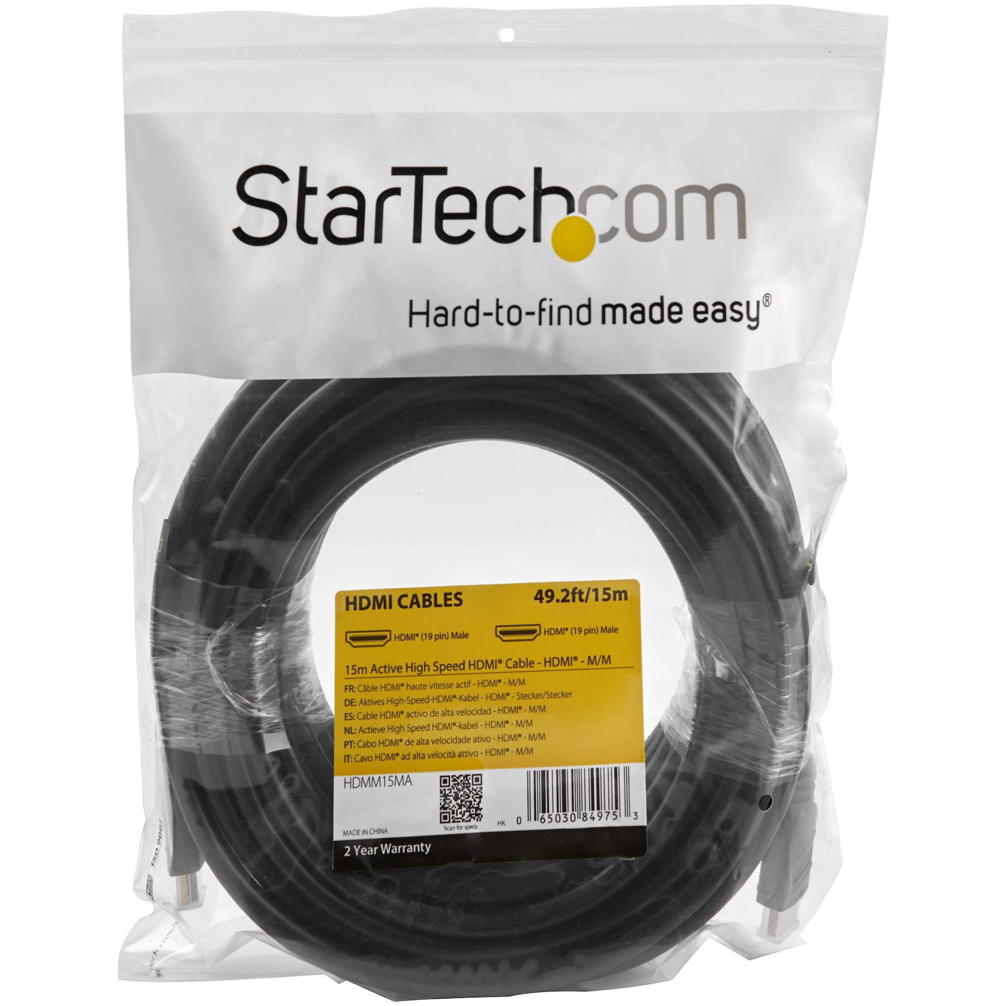 Rca Informatique - image du produit : 15M ACTIVE HDMI CABLE HIGH SPEED HDMI TO HDMI 1080P