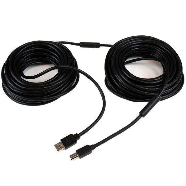 Rca Informatique - image du produit : CABLE USB ACTIF A VERS B 20 M - M/M - NOIR