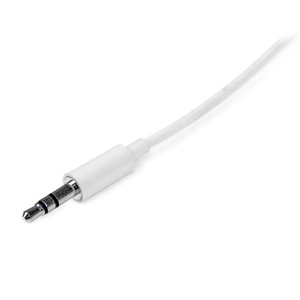 Rca Informatique - image du produit : CABLE AUDIO STEREO MINI-JACK 3.5MM SLIM 3M - M/M - BLANC