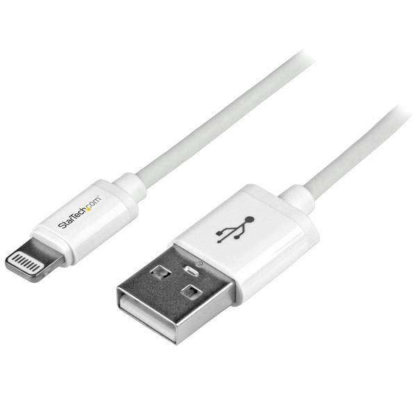 Rca Informatique - image du produit : 1M WHITE APPLE 8-PIN LIGHTNING TO USB CABLE IPHONE IPOD IPAD
