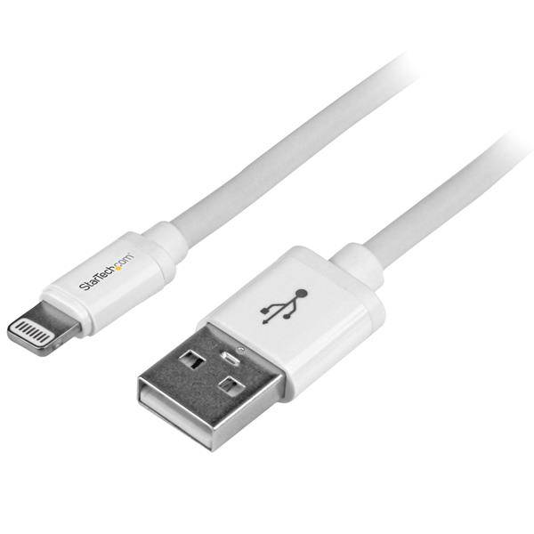 Rca Informatique - image du produit : 2M LONG WHITE APPLE 8-PIN LIGHTNING TO USB CABLE