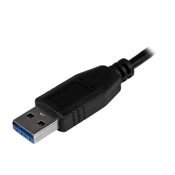 Rca Informatique - image du produit : BLACK 4PORT EXTERNAL USB 3 MINI HUB WITH BUILT-IN CABLE