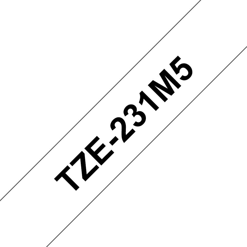 Rca Informatique - image du produit : TZE231 LAMINATED TAPES 12MM 8M BLACK ON WHITE BACKGROUND