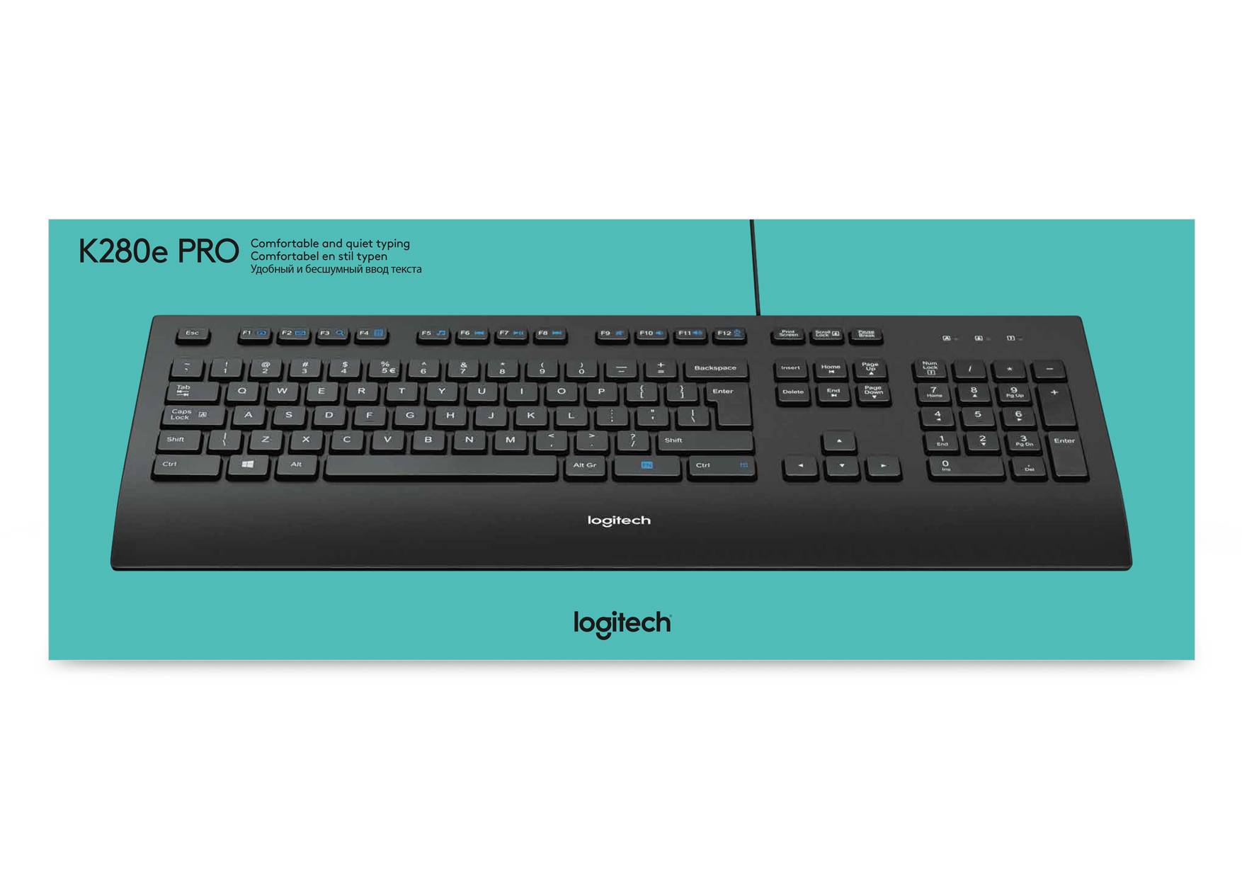 Rca Informatique - image du produit : CORDED KEYBOARD K280E US INTL LAYOUT