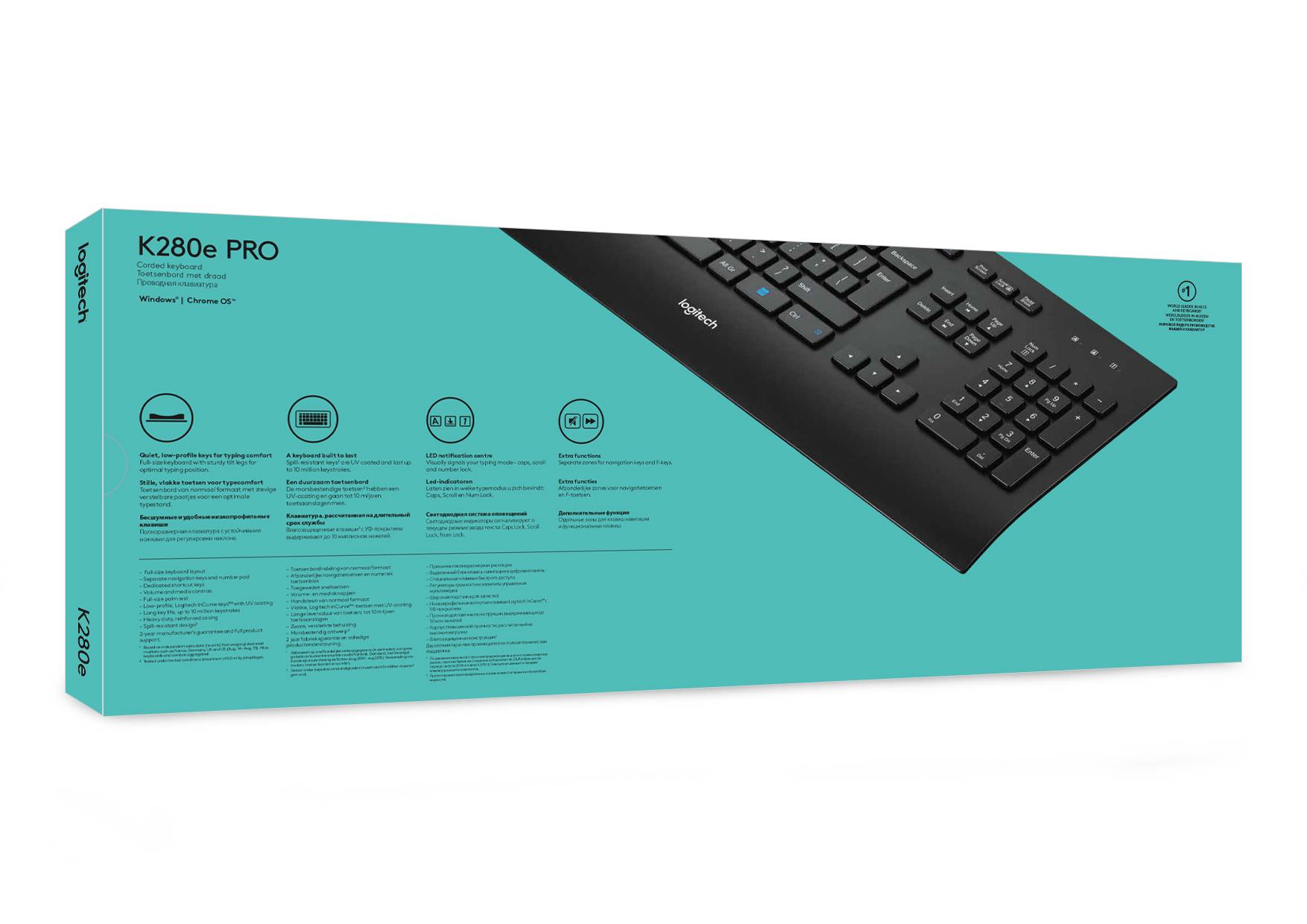 Rca Informatique - image du produit : CORDED KEYBOARD K280E US INTL LAYOUT