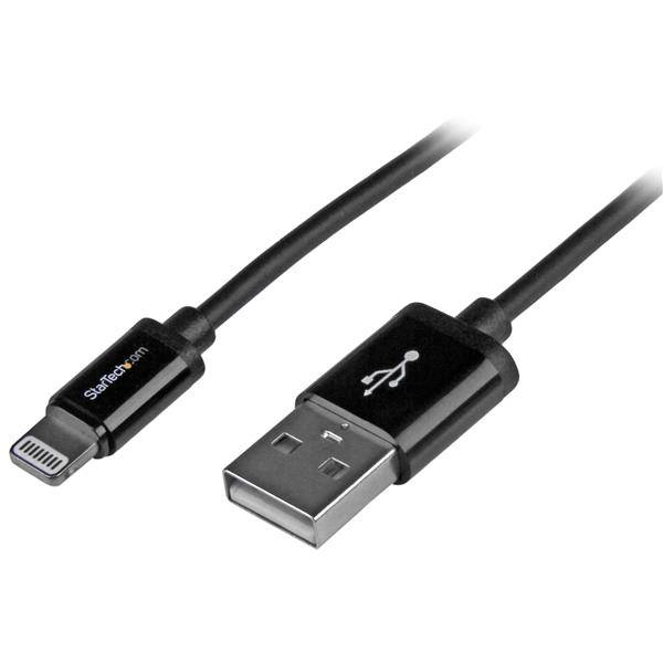 Rca Informatique - image du produit : 1M BLACK APPLE 8-PIN LIGHTNING TO USB CABLE IPHONE IPOD IPAD