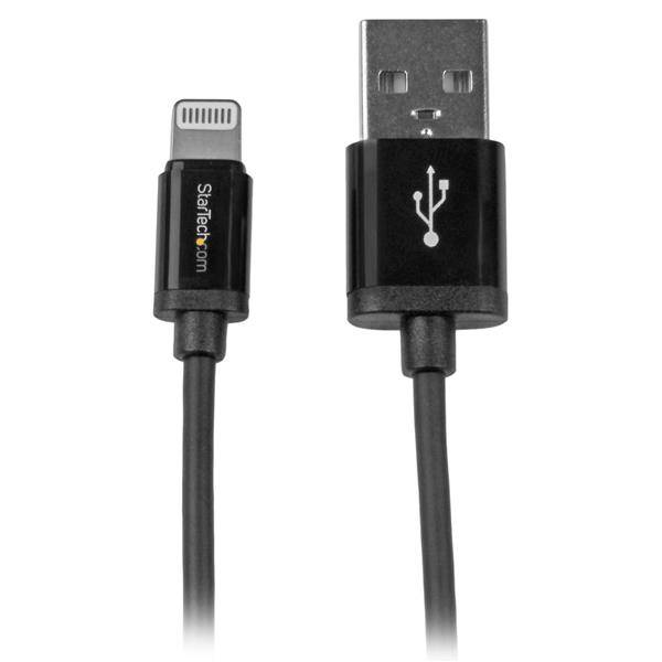Rca Informatique - Image du produit : 1M BLACK APPLE 8-PIN LIGHTNING TO USB CABLE IPHONE IPOD IPAD
