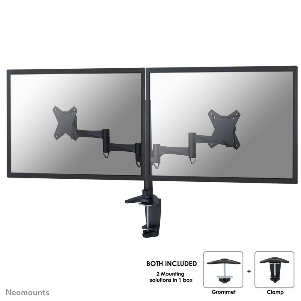 Rca Informatique - Image du produit : DESK MOUNT DUAL 10-27IN BLACK 10-24IN BLACK