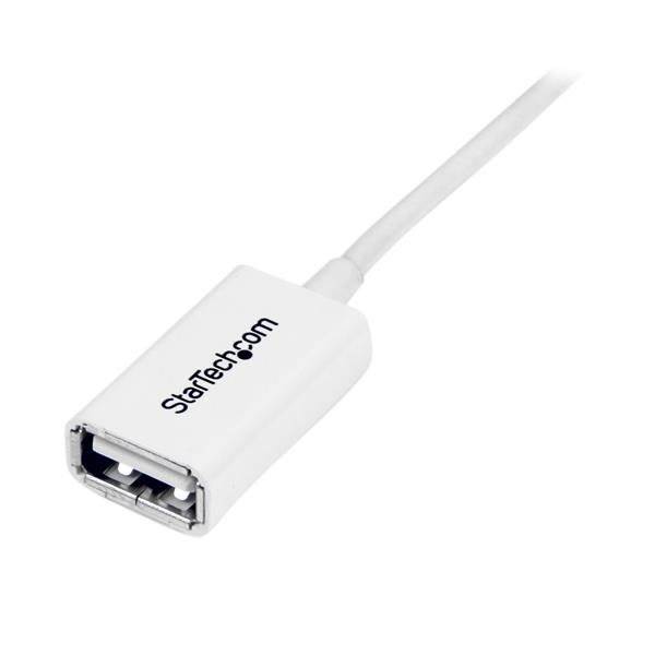 Rca Informatique - image du produit : 2M USB MALE TO FEMALE CABLE - WHITE USB 2.0 EXTENSION CORD