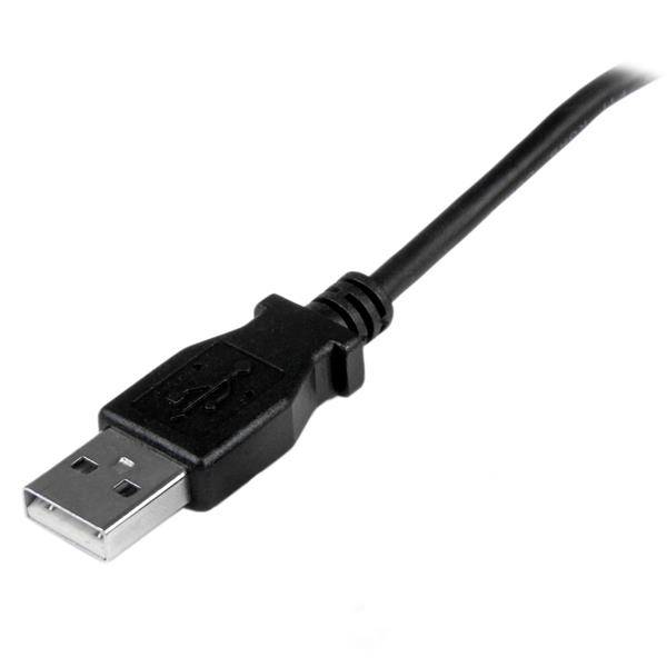 Rca Informatique - image du produit : CABLE MICRO USB 1 M - A VERS MICRO B COUDE 90 DEGRE HAUT